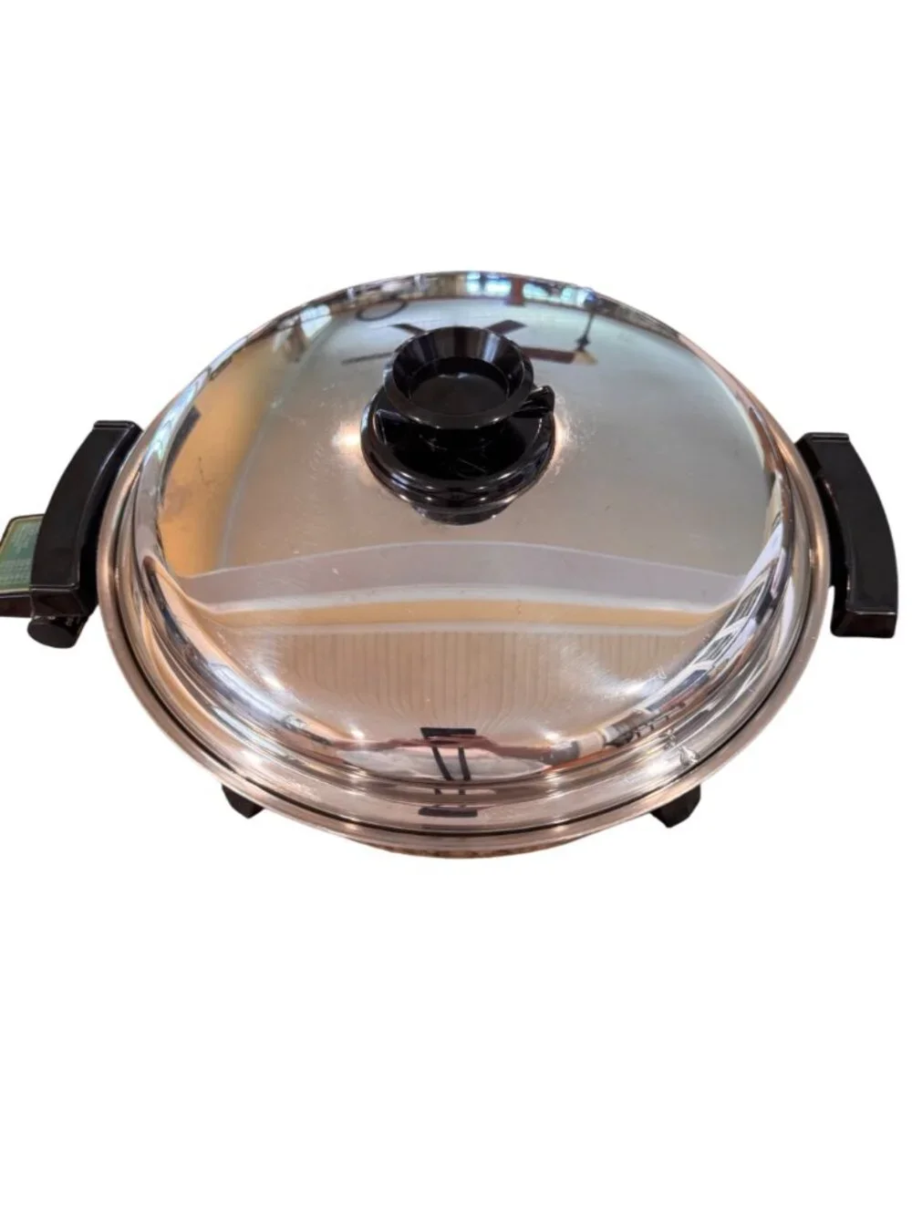 Liquid Core Stainless Steel Electric Skillet W/T Lid & Heat Control Unit Vintage